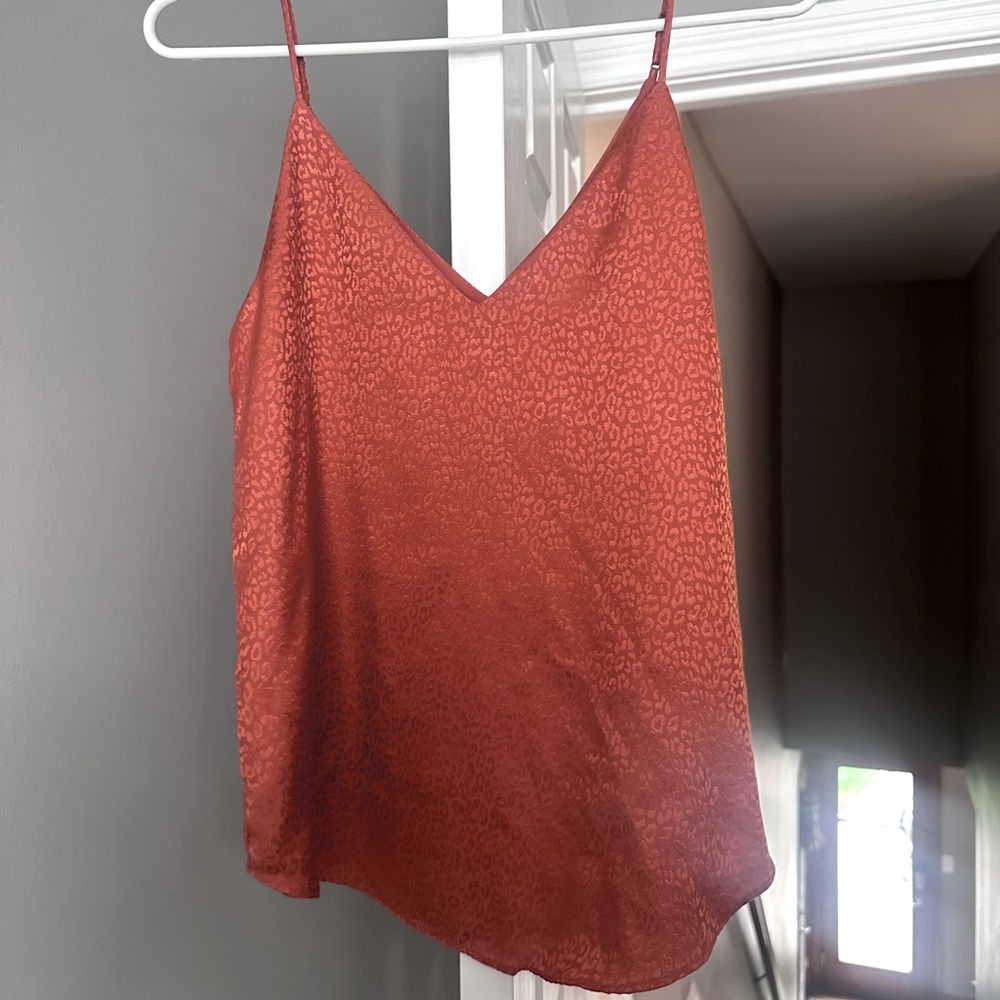Express Burnt orange cheetah silky camisole top. Size M.
